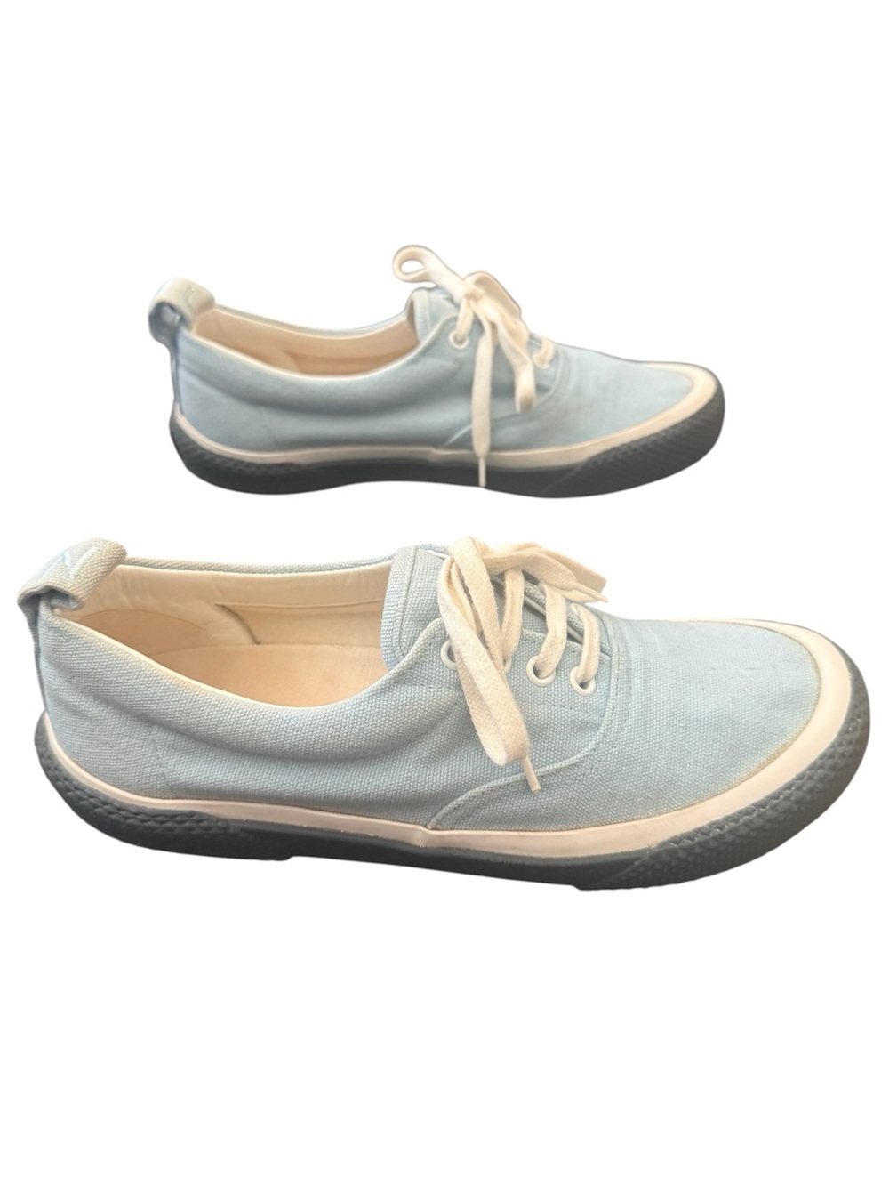 Celine Canvas 180° Low Top Sneakers Light Blue Lace-Up Size 40 (US M7, W9) - Picture 5 of 12